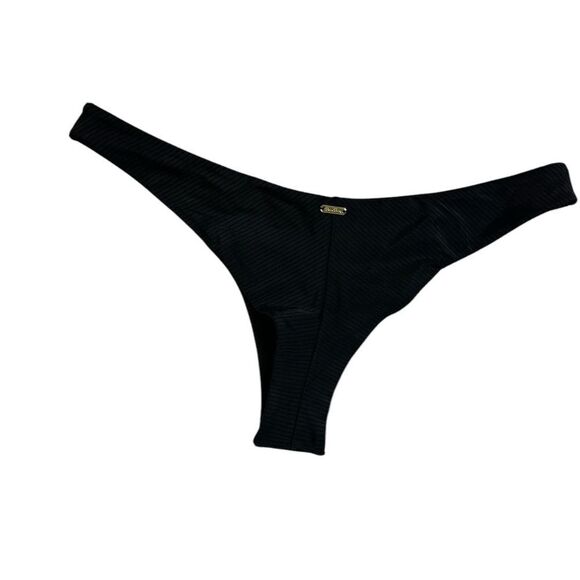 NWOT Beach Bunny Sydney Black High Leg Ribbed Bikini Bottom - Size XL - Picture 7 of 8